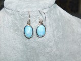Cercei noi argint, piatra mare originala, larimar
