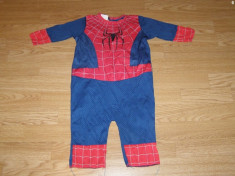 costum carnaval serbare spiderman pentru copii de 9-12 luni 1 ani foto