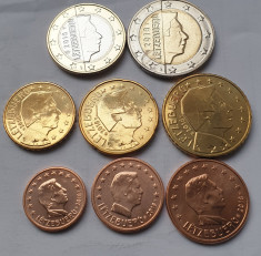 Set complet 8 monede, 1 cent - 2 euro 2018 Luxemburg, unc foto