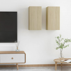 vidaXL Comode TV, 2 buc., stejar Sonoma, 30,5x30x60 cm, lemn prelucrat