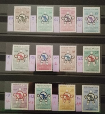 Camerun , Colonii franceze 1960 - Omnibuse , 10 ani Comisia pentru tehnica, 12 colonii franceze, serii de cate 1 valoare , dantelate , MNH foto