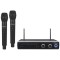 Set 2 Microfoane cu receptor dual Ibiza, UHF 863.9 &amp;amp; 864.9MHZ, wireless, 105 dB, conectori XLR, 2 antene