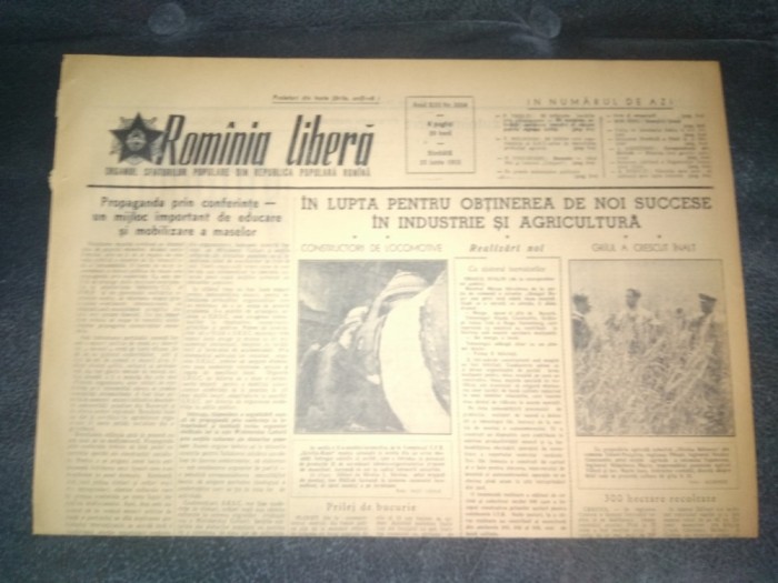 ZIARUL ROMANIA LIBERA 25 IUNIE 1955
