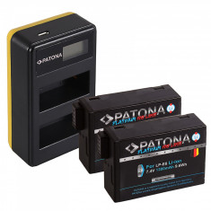 Pachet Incarcator Dual LCD USB si 2x Acumulator Patona Platinum Canon LP-E8