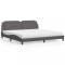 vidaXL Pat cu saltea, Zadar, gri, 200x200 cm, piele ecologică 3208890