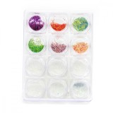 Cumpara ieftin Set 12 decoratiuni paiete pentru unghii, multicolore, bete, Global Fashion