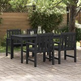 vidaXL Set de 4 scaune de grădină , negre, dimensiuni 65,5x55,5x88 cm, din HDPE.