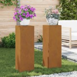 vidaXL Suporturi plante pilon exterior 2 buc. 24x24x75 cm oțel corten