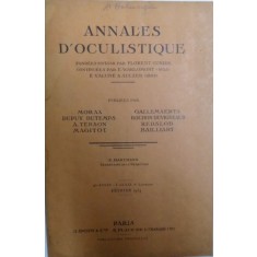 ANNALES D &#039; OCULISTIQUE , par MORAX..BAILLIART , FEVRIER 1934