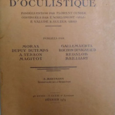 ANNALES D ' OCULISTIQUE , par MORAX..BAILLIART , FEVRIER 1934
