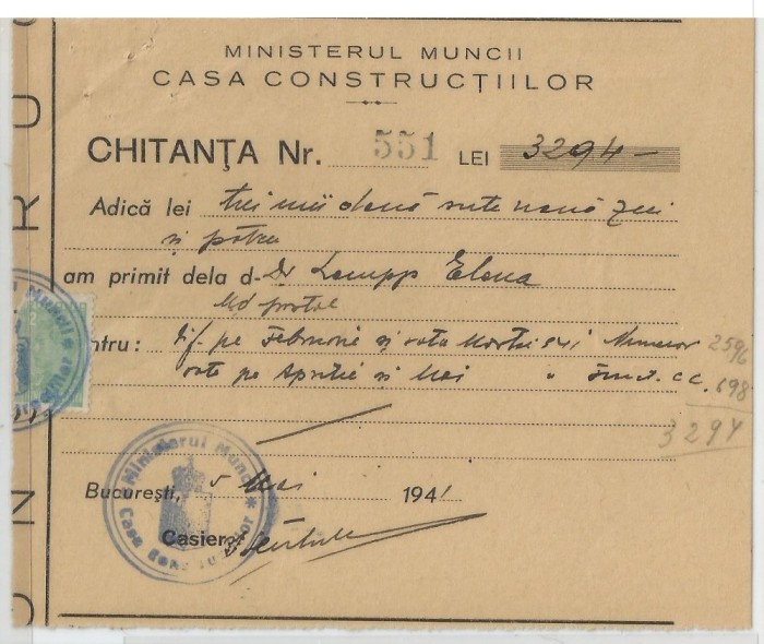 Romania, Ministerul Muncii, Casa Constructiilor, Bucuresti, 1941