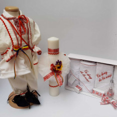 Set Botez Traditional Raul 15 - 3 piese Botez Traditional : costumas , trusou si lumanare