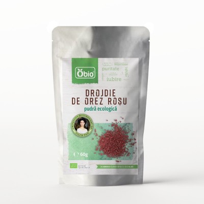 Drojdie de orez rosu pudra bio, 60g, Obio foto