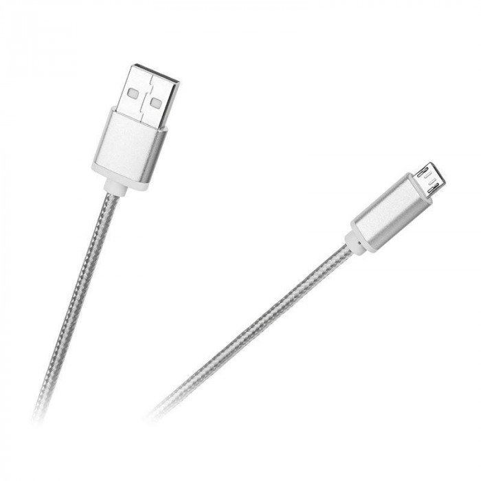 Cablu USB Tata - micro USB Tata 1m argintiu M-LIFE
