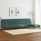 vidaXL Set canapele, 2 piese, verde &icirc;nchis, catifea