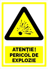 Semn pentru pericol de explozie foto