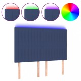 Cumpara ieftin Tablie de pat cu LED, albastru, 144x5x118/128 cm, textil