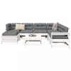 VidaXL Set canapea de grădină, 8 piese, alb, lemn masiv de pin 3250605