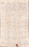 A3062N Zălogire de păm&acirc;nturi contra unul &icirc;mprumut de florini renani, 1826, T&acirc;rgu Lăpuș, Maramureș, cu sigiliu nobiliar &icirc;n ceară roșie, limba maghiară