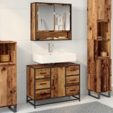 vidaXL Dulap de Baie cu ușă Lemn Vechi 80 x 33 x 60 cm Lemn compozit 883631