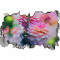 Autocolant decorativ, Gaura in perete, Arbori si flori, Multicolor, 83 cm, 584ST-3