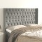 vidaXL Tăblie de pat cu aripioare gri deschis 147x16x118/128cm catifea 3119964