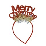 Bentita/cerc mery cristmas, unisize, cu sclipici, rosu