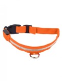 Zgarda pentru Caine sau Pisica Iluminata cu LED Orange AVX-AG232C, AVEX