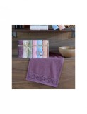 Set 6 prosoape mici de fata, bucatarie sau maini cu model cu ramuri