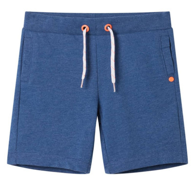 Pantaloni scurti pentru copii cu snur, albastru melanj &amp;icirc;nchis, 92 GartenMobel Dekor foto