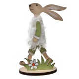 Cumpara ieftin Figurina Iepuras Paste lemn textil multicolor 7x4x11 cm