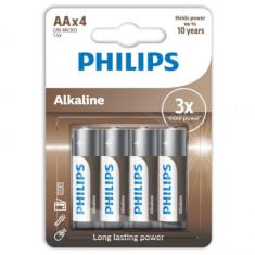 PHILIPS - BATERII ALCALINE AA LR6 PACHET DE 4 foto