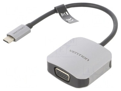 Adaptor D-Sub 15pin USB C 0.15m Negru Gri foto