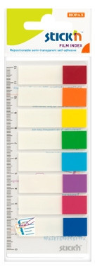 Stick Index Plastic Transparent Color 45 X 12 Mm, 8 X 15 File/set, Stick&amp;quot;n - 8 Culori Transp./neon foto