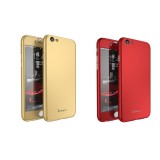Cumpara ieftin Pachet IPAKY 2 Huse - Full Protection 360 - Iphone 6 Plus / 6S Plus (Gold/Red) cu Folie Protectie Ecran
