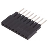 Soclu pini mamă 8 pini drept 2,54mm THT aurit 3A