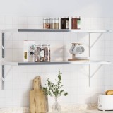 vidaXL Suporturi rafturi, 4 buc., 40x2,5x25 cm argintiu oțel inox.