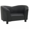 Canapea pentru caini, negru, 67x41x39 cm, piele ecologica
