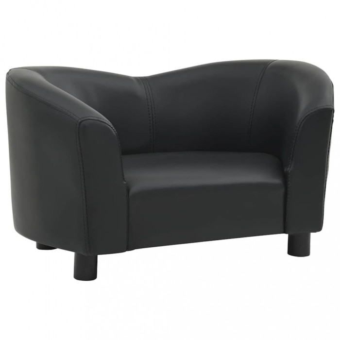 Canapea pentru caini, negru, 67x41x39 cm, piele ecologica