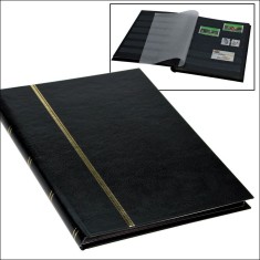 Clasor pentru timbre, format de carte 170 x 225 mm, 8 file 16 pagini negre - Negru