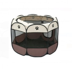 Tarc catei, Dog Park, Culoare Maro-Bej, Dimensiuni 114x114x58 cm foto