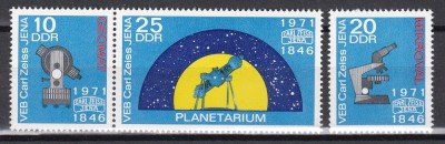 Germania RDG 1971-Astronomie-Cea de-a 125-a aniversare a lui Carl Zeiss Jena,MNH foto