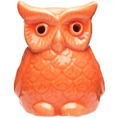 Bufnita suport lumanari si uleiuri esentiale, difuzor aromaterapie din ceramica, HEM, culoare portocaliu