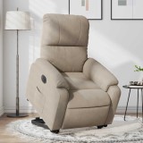 VidaXL Fotoliu rabatabil electric cu ridicare, gri taupe, microfibră 3204943