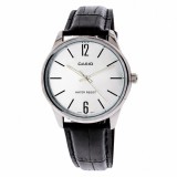 Casio MTP-V005L-7B Ceas Bărbătesc Analog cu Curea din Piele Neagră și Cadran Argintiu