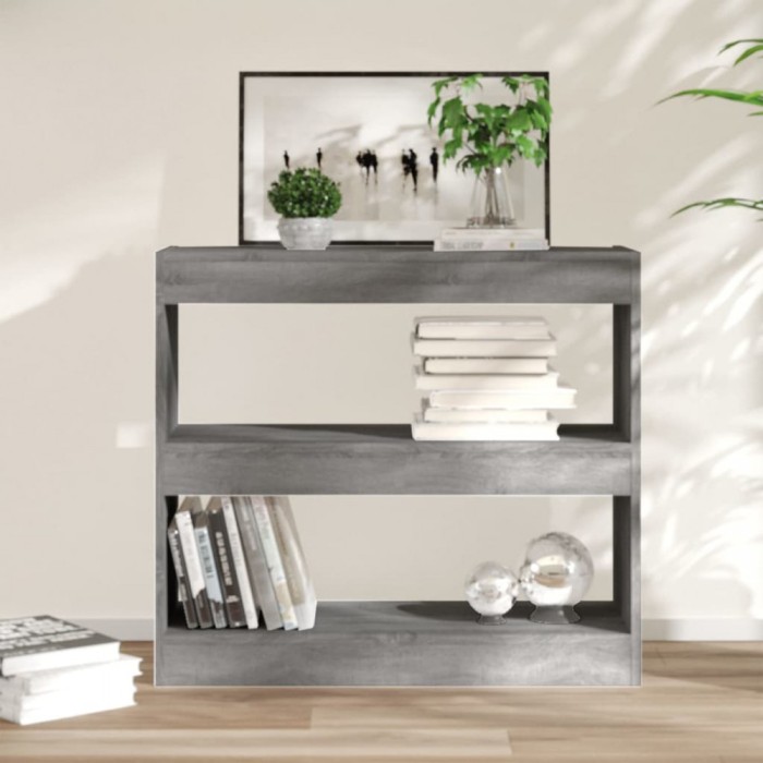 vidaXL Bibliotecă/Separator cameră, gri sonoma, 80x30x72 cm, PAL