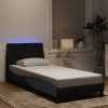Gossi cadru de pat cu lumini led, negru, 80x200 cm, catifea