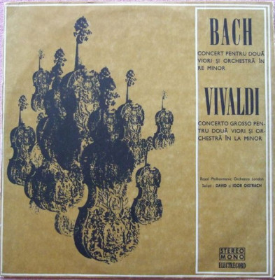 Vinyl Bach / Vivaldi -Royal Philharmonic Orchestra London Soliști David,original foto