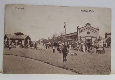 FOCSANI , PIATA MOLDOVA , CARTE POSTALA ILUSTRATA , 1929 foto