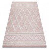 Covor ECO SISAL BOHO MOROC Caro 22297 franjuri - două niveluri de l&acirc;nă roz / cremă, covor reciclat, 175x270 cm, Dreptunghi